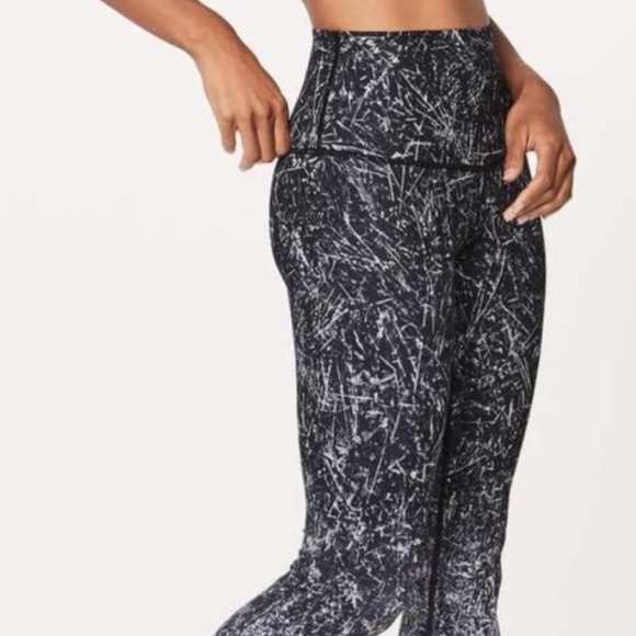 Lululemon Wunder Under High Rise Tight Nulux Alpine Black White 6 Leggings 28” - Picture 3 of 13